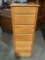 Maco Wood Products pine 6 drawer dresser on wheels, approx 19 x 18 x 50 in.