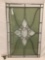 Metal frame tinted glass window with etched hummingbird design, nice piece