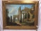 Huge framed original canvas painting of ancient ruins, approx 60 x 50 in. Stunning piece!