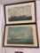 2 pc. lot of vintage framed sailing ship art prints: Wool Clipper Ship - Parramatta by F. Tudgay