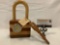Custom wooden padlock shaped clock with wood key / tag handcrafted by Tim Detweiler
