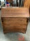 Antique wood secretary desk w/ 3 drawers, approx 36 x 18 x 39 in.