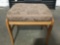 Gladney MFG wooden ottoman w/ upholstered cushion, approx 20 x 16 x 18 in.