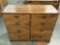 Vintage wood 8 drawer lowboy dresser, approximately 43 x 18 x 33 in.