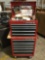 2 CRAFTSMAN steel tool cabinets full of shop tools, 6 drawer w/ top cabinet, 7 drawer on wheels, see