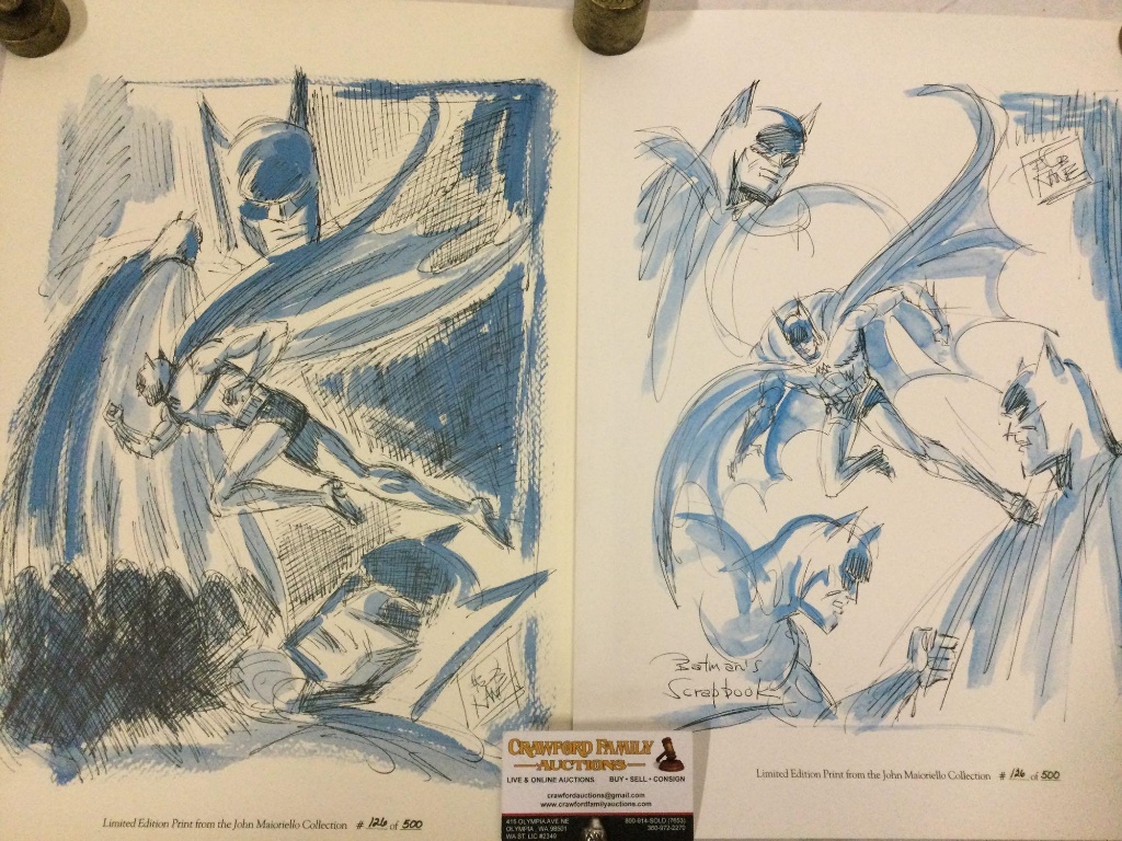 Pair of RARE Bob Kane DC COMICS - BATMAN limited edition art prints ,  numbered 126/500 w/ COA from | Art, Antiques & Collectibles Collectibles |  Online Auctions | Proxibid