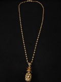 Heavy 14k Gold Necklace and Pineapple Pendant 13 grams
