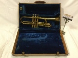 Vintage American Prep trumpet by Wm. Frank Co. - Chicago with mouth piece and case.