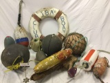 Large lot of ocean buoys, floats, buoy float balls and more. INV 859