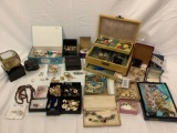 Huge estate jewelry collection; necklaces, earrings, bracelets, jewelry boxes. See pics.