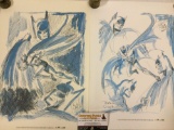 Pair of RARE Bob Kane DC COMICS - BATMAN limited edition art prints , numbered 126/500 w/ COA from