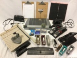 Huge lot of office supplies; staplers, paper cutters, tape dispensers, pencil sharpener, hole punch