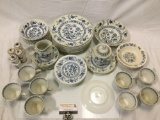 Vintage lot of flow blue china; Enoch Wedgwood, Blue Nordic - J&G Meakin, some chips, see pics.