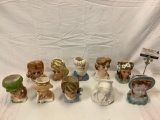 Collection of mid century ceramic planter lady bust vases: Lefton - Virgin Mary, Miss Jet Age,