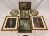 7 pc. lot of vintage framed art prints, His Last Springtime At Mount Vernon by JLG Ferris, more.