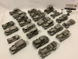 23 pc. lot of Danbury Mint pewter automobile car replicas