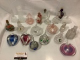 Nice lot of perfume bottles, crystal/ art glass, many styles, see pics