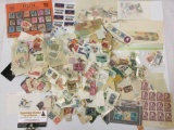 Stamp collection. Many...styles of postmarked stamps
