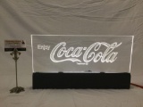 Enjoy Coca-Cola lighted Coke electric advertising window sign, tested & working