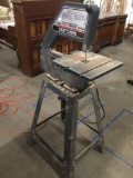 Sears Craftsman 10 inch Direct Drive Table Saw mounted on steel stand. Sold as is.