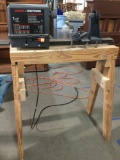 Sears Craftsman 12 inch Wood Lathe mounted on custom wood saw horse, tested/working