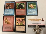 Nice lot of 5 RARE Magic The Gathering Arabian Nights series collectible gaming cards.