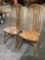 2 pc. A America solid oak Windsor chairs, approx. 18 x 19 x 42 in.