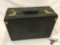Vintage equipment attache case, shows wear, approx 18 x 9 x 13 in.