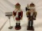 2 pc. lot of wood nutcracker figures, holiday decorations, approx 4 x 14 in.