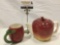 2 pc. lot of vintage ceramic Otagiri 1984 apple shaped tea pot made in Japan and mug