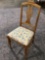 Vintage wood chair w/ floral print upholstery, Brooklyn New York, approx 18 x 18 x 37 in.