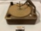 VM the Voice of Music 4-speed phonograph record player w/ Columbia 45 adapter, sold as is.