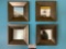 4 pc. lot of matching framed small mirrors, approx 9 x 9 in. each.