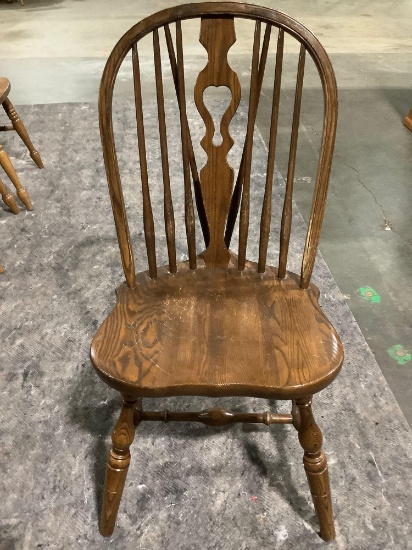 Vintage Bent and Bros. wood carved chair, approx. 18 x 21 x 36 in.