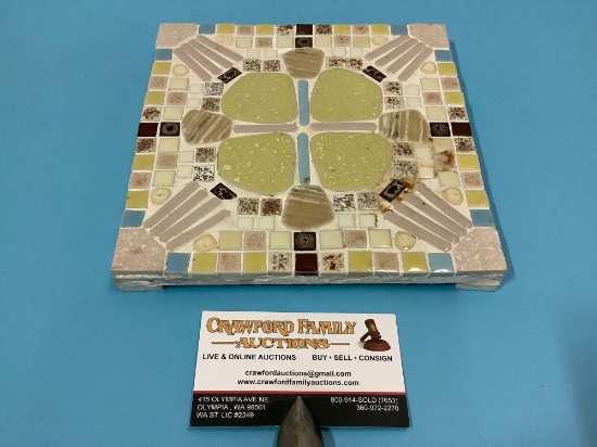 Custom made tile trivet, approx 7 x 7 in.