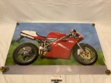 2000 Ducati 996 Motorcycle Red Legend poster art print, approx 36 x 24 in.