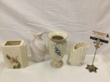 4 pc. lot of nice ceramic/ porcelain flower vases. Kaolena, Artistic California