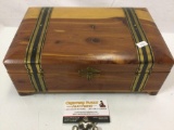 Pilliod - Stanton Ohio wooden box w/ metal details, approx 12 x 8 x 4 in.