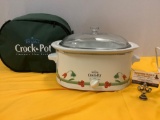 Rival Crock Pot stoneware slow cooker w/ cover, tested & working, approx. 16 x 10 x 11 in.