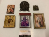 6 pc. lot of antique/ modern religious icon collectibles.