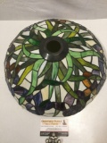 Vintage stained glass lampshade, approximately 16 x 5 in.