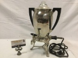 Vintage electric percolator coffee pot, untested, sold as is.