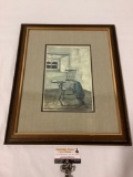 Vintage framed art print: Early October by A. Wyeth, approx 17.5 x 21.5 in.
