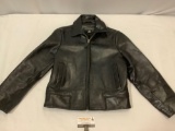 Banana Republic black leather jacket, size XS, approx. 17 x 25 in.