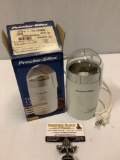 Proctor Silex Fresh Grind Coffee Grinder w/ box, tested/ working. Approx 3 x 7 in.