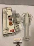 Braun Handblender w/ box and paperwork, tested/working, approx 12 x 4 in.