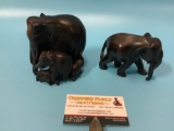 2 pc. lot of vintage elephant figurines, larger has damage (see pics), Sold as is.