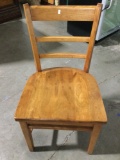 Vintage wood chair, marked US, approx 18 x 19 x 32 in.