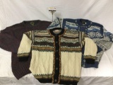 3 pc. lot of vintage sweaters; Norskwear, made in Iceland/ Norway size Medium