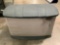 Rubbermaid outdoor storage trunk / container, shows wear, approx 43 x 26 x 24 in.